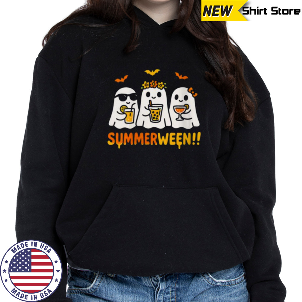 Summerween Ghost Spooky Summer Halloween Beach Vibes Party Shirt Hoodie