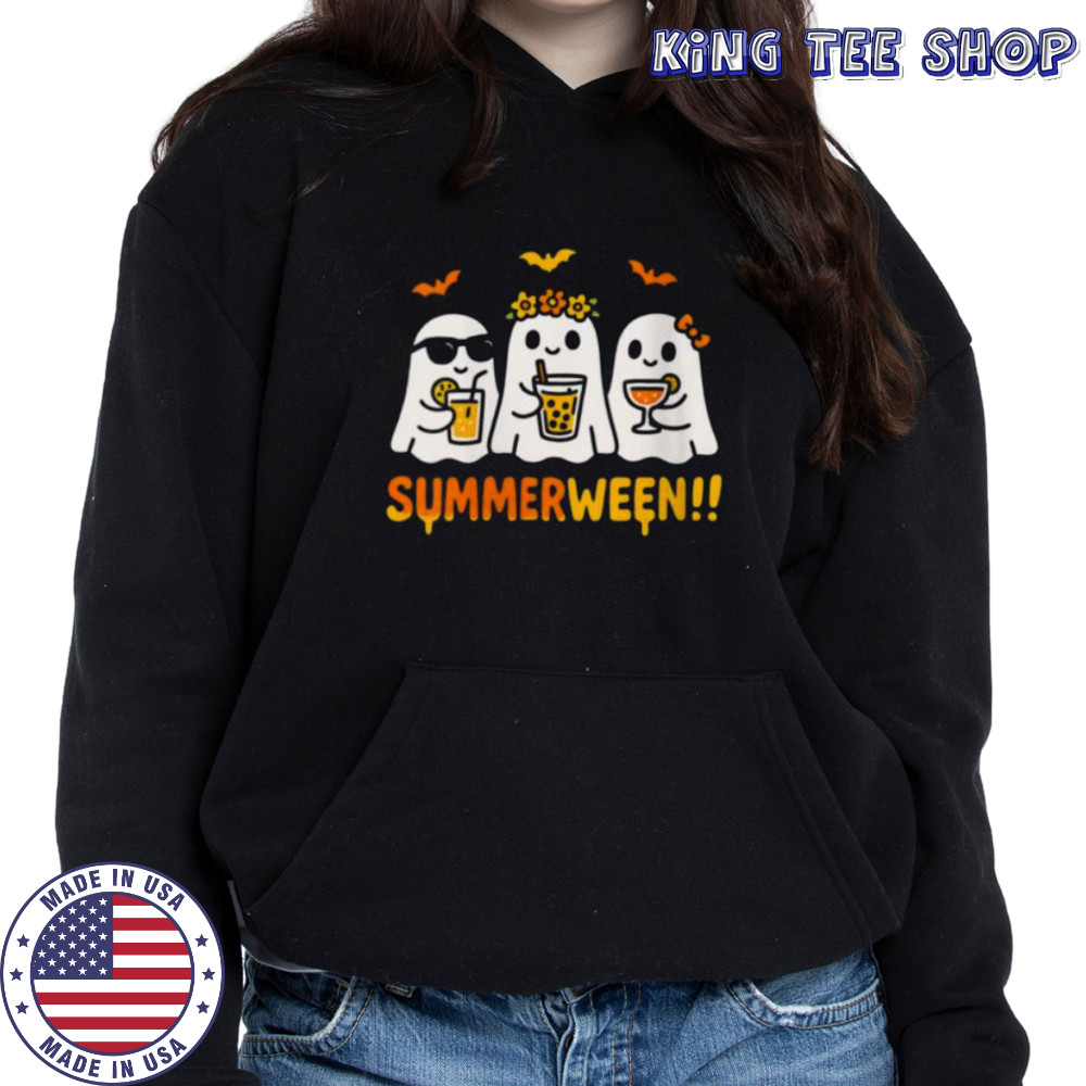 Summerween Ghost Spooky Summer Halloween Beach Vibes Party Shirt Hoodie