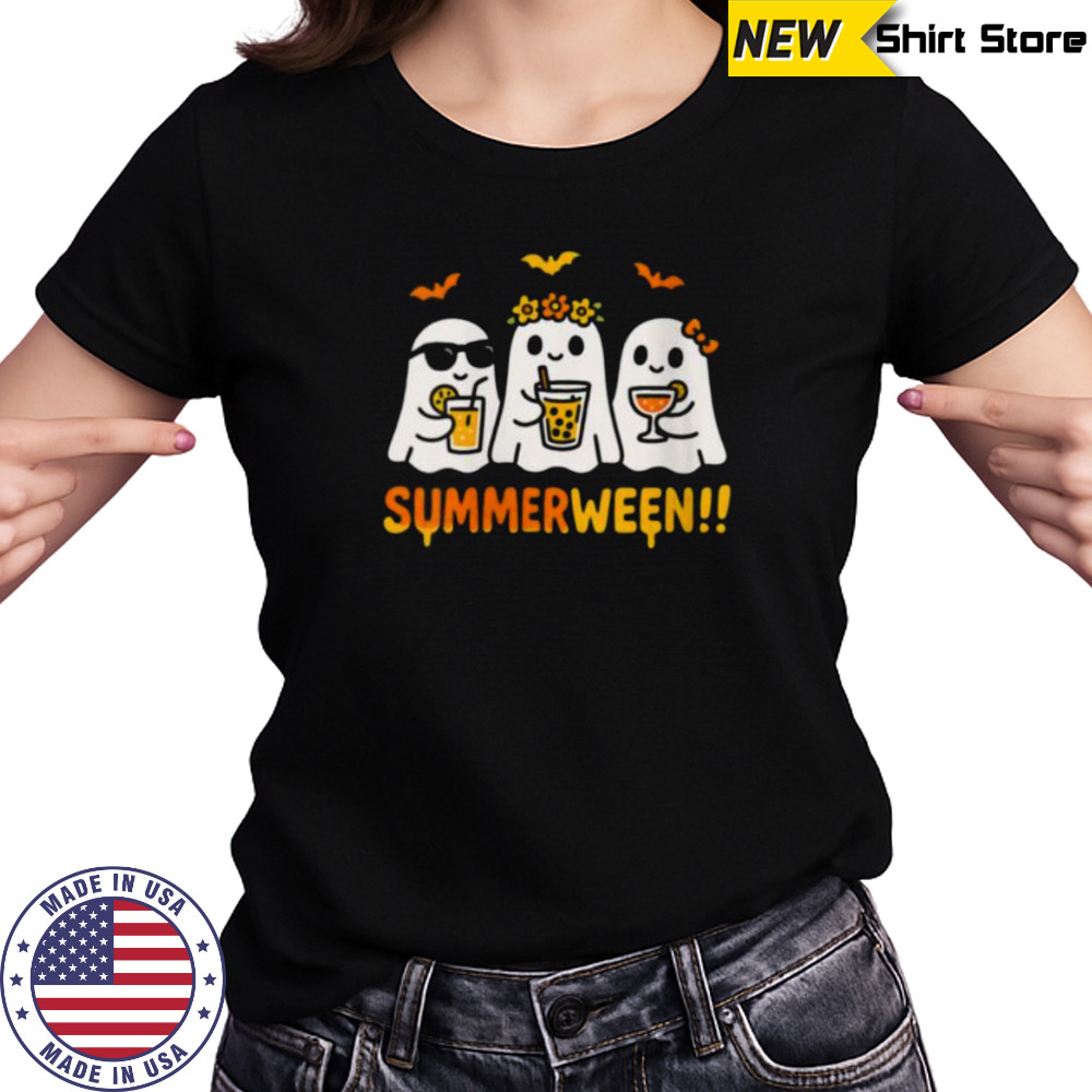 Summerween Ghost Spooky Summer Halloween Beach Vibes Party Shirt Women's T-shirt