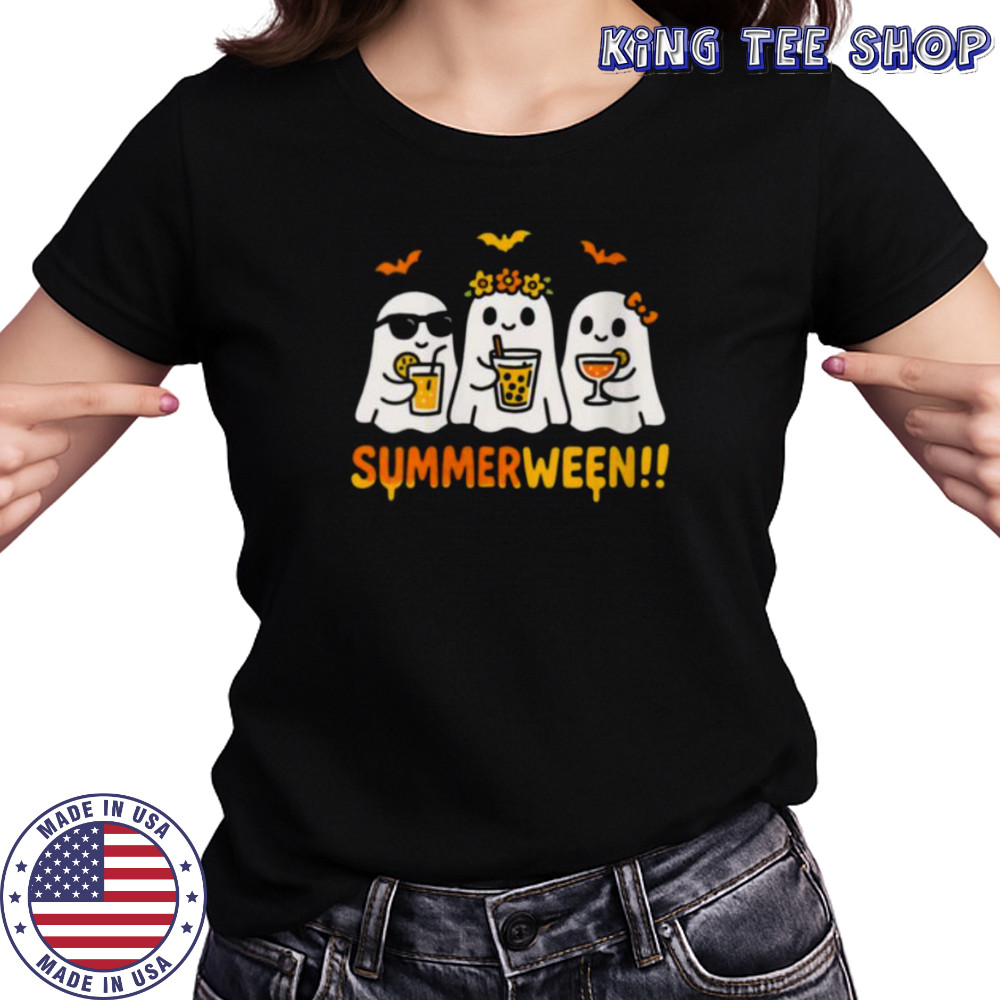 Summerween Ghost Spooky Summer Halloween Beach Vibes Party Shirt Women's T-shirt