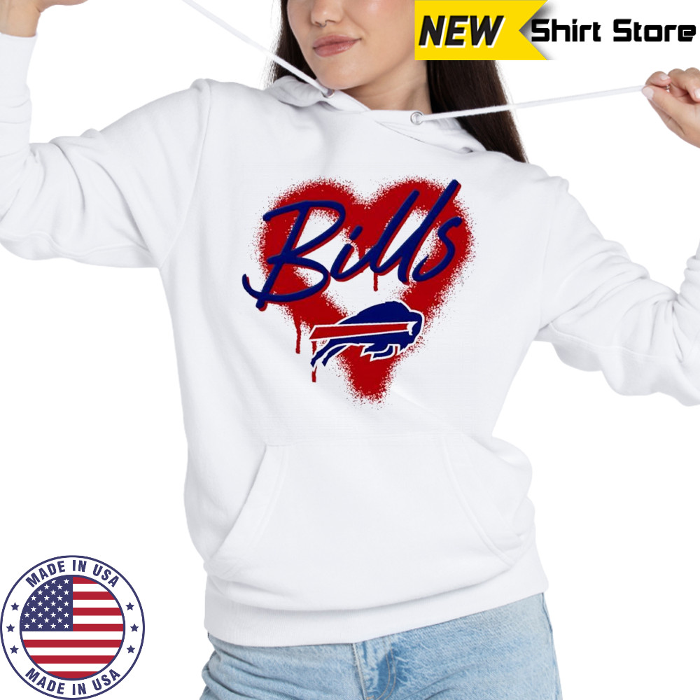 Buffalo Bills Natural Spray Heart Boxy paint shirt Hoodie