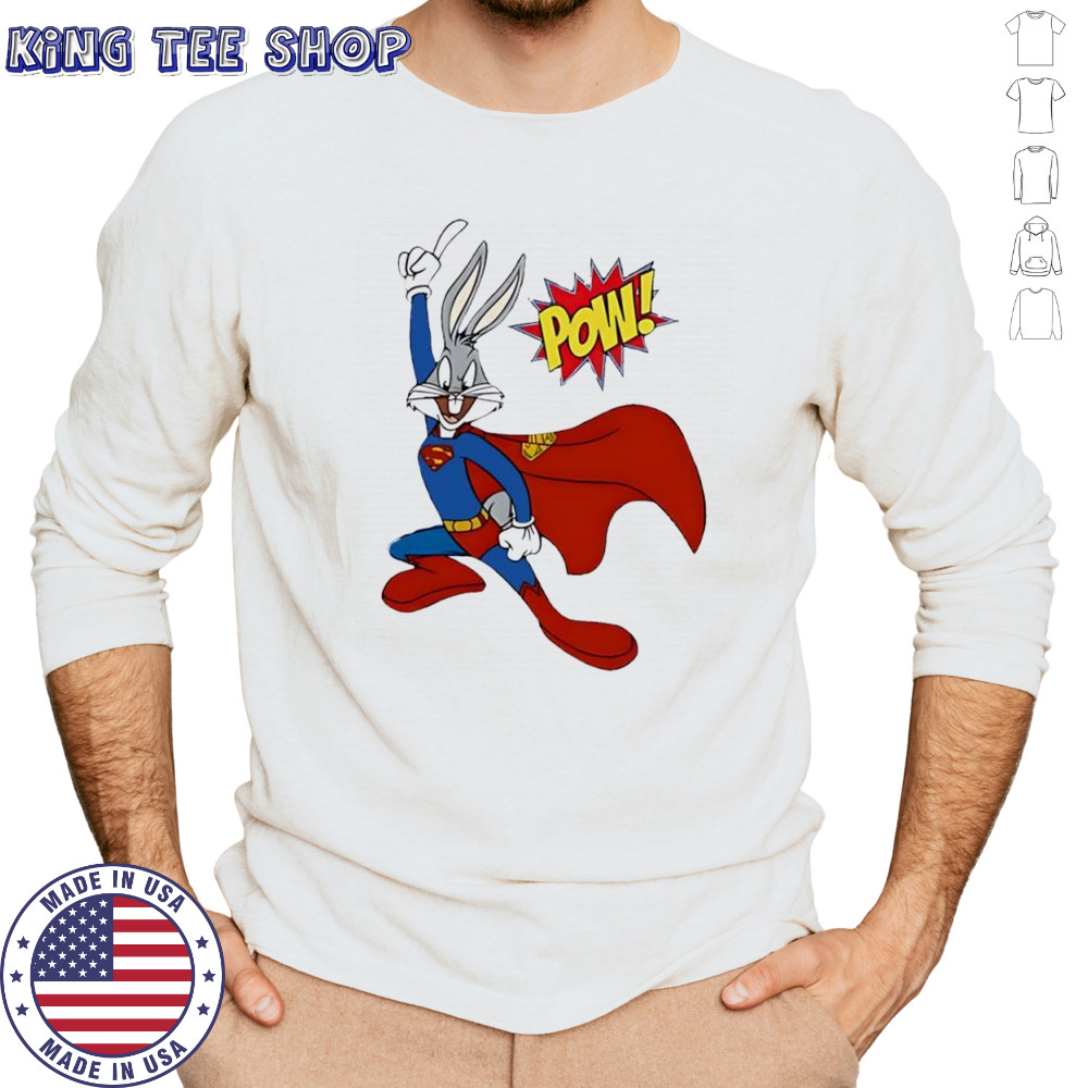 Bugs Bunny Superman Pow funny shirt Long Sleeved