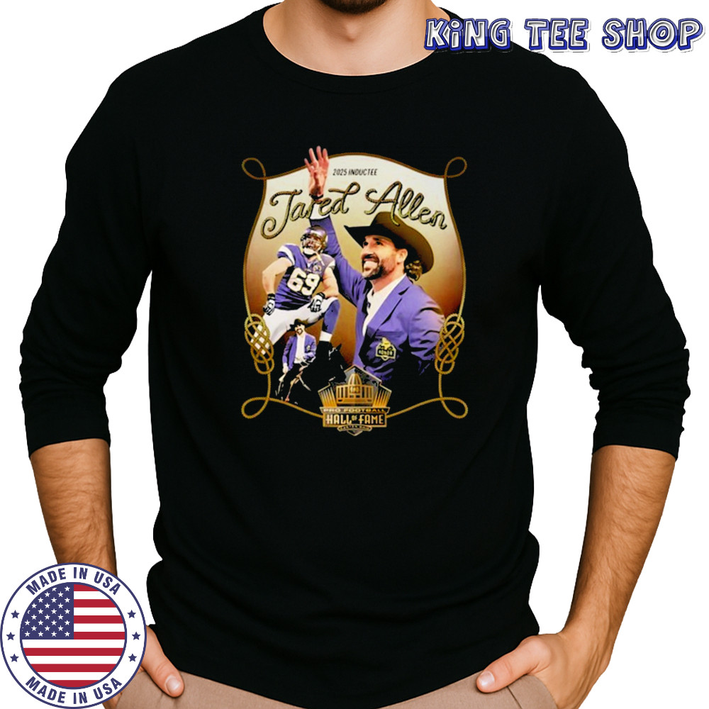Kevin O’Connell Wearing Jared Allen Hall Of Fame T-Shirt Long Sleeved