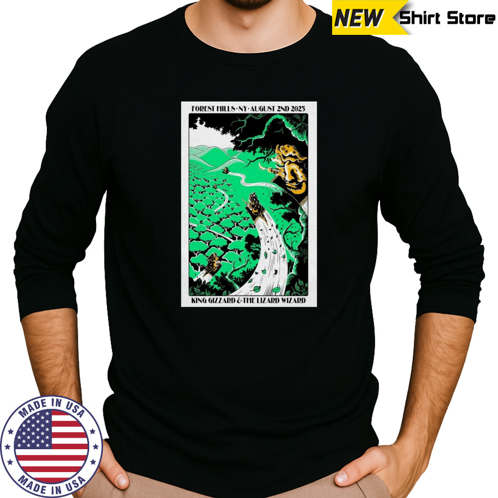 King Gizzard Live Forest Hills Stadium in Queens August 2 2025 Poster T-Shirt Long Sleeved