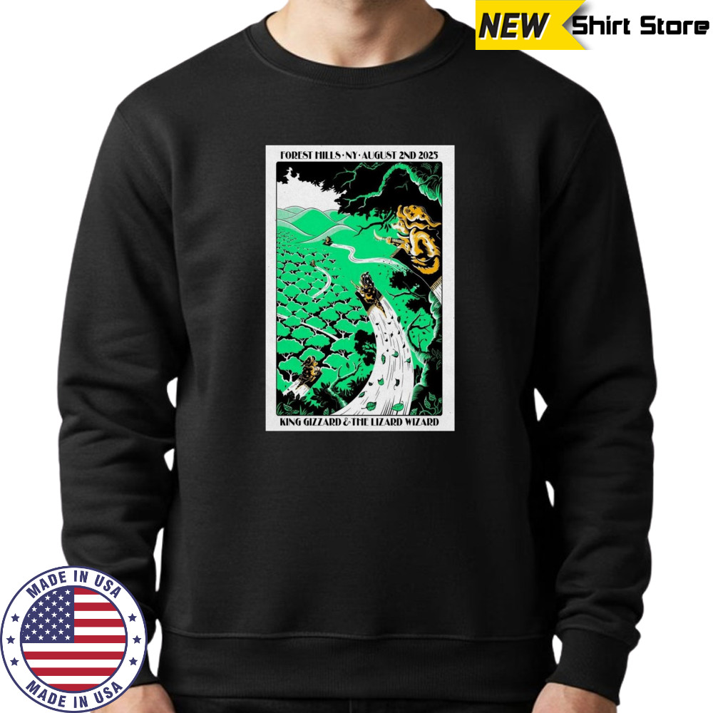 King Gizzard Live Forest Hills Stadium in Queens August 2 2025 Poster T-Shirt Sweatshirt