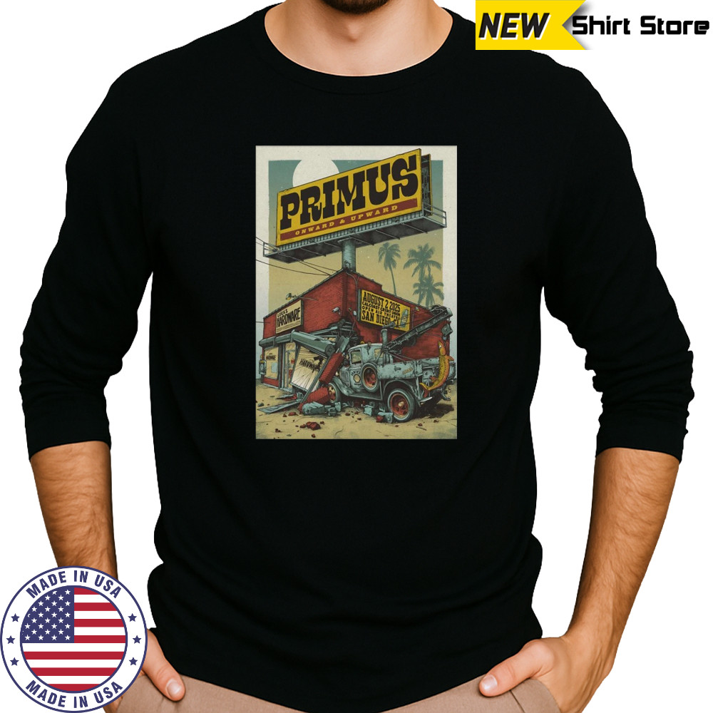 Primus Aug 2 2025 CalCoast Credit Union Open Air Theatre In San Diego CA Poster T-Shirt Long Sleeved