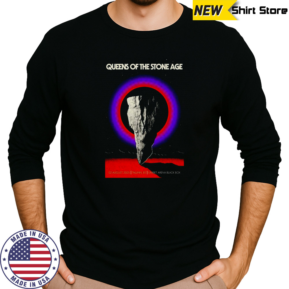 Queens Of The Stone Age Unibet Arena Black Box in Tallinn EE Aug 2 2025 Poster T-Shirt Long Sleeved
