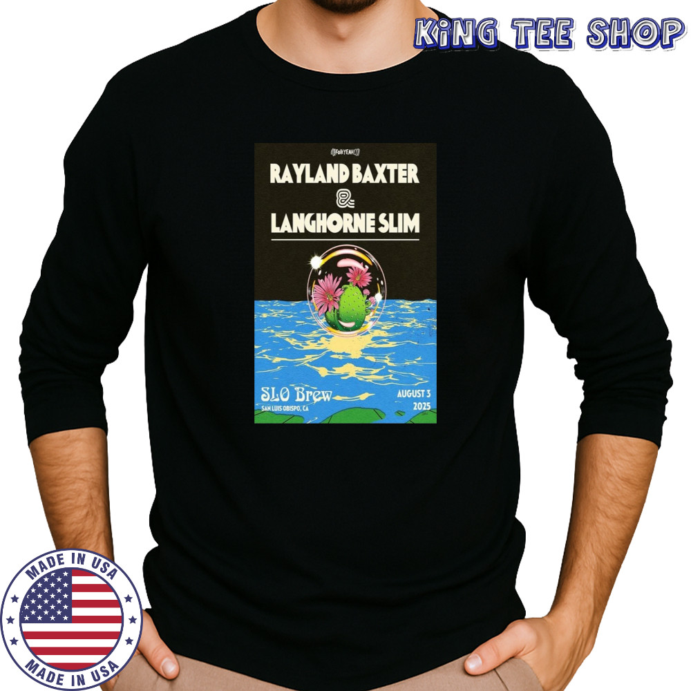 Rayland Baxter & Langhorne Slim San Luis Obispo 8.3.2025 Poster T-Shirt Long Sleeved
