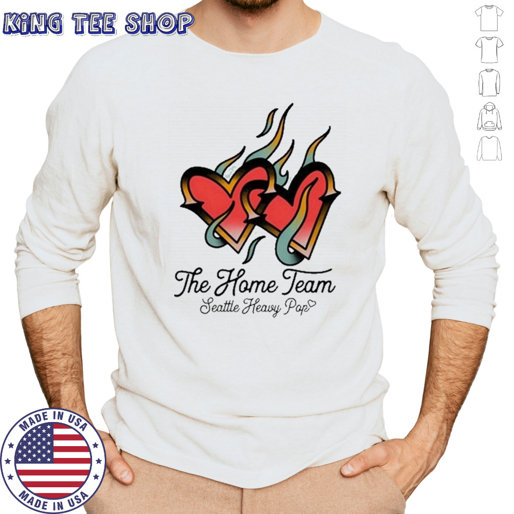 The Home Team Seattle Heavy Pop Burning Hearts T-Shirt Long Sleeved