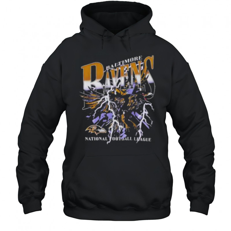 Baltimore Ravens national football league crow lighting graphic shirt Hoodie