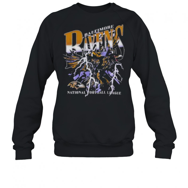 Baltimore Ravens national football league crow lighting graphic shirt Sweatshirt