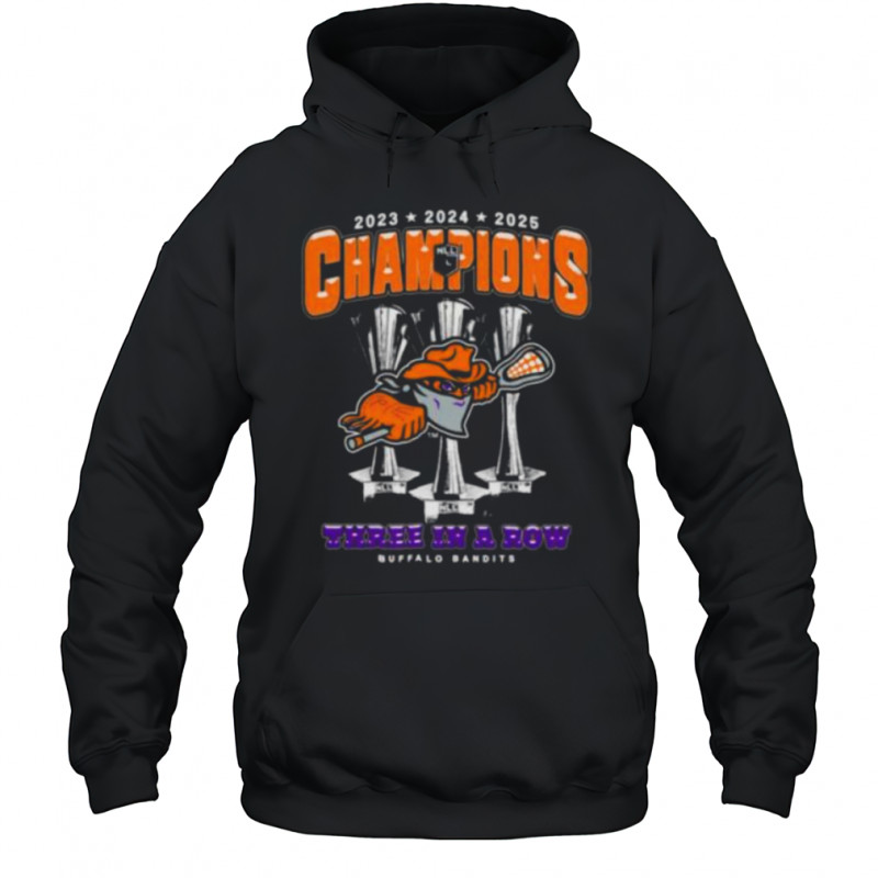 Buffalo Bandits Three In a Row NLL Championship Shirt Hoodie