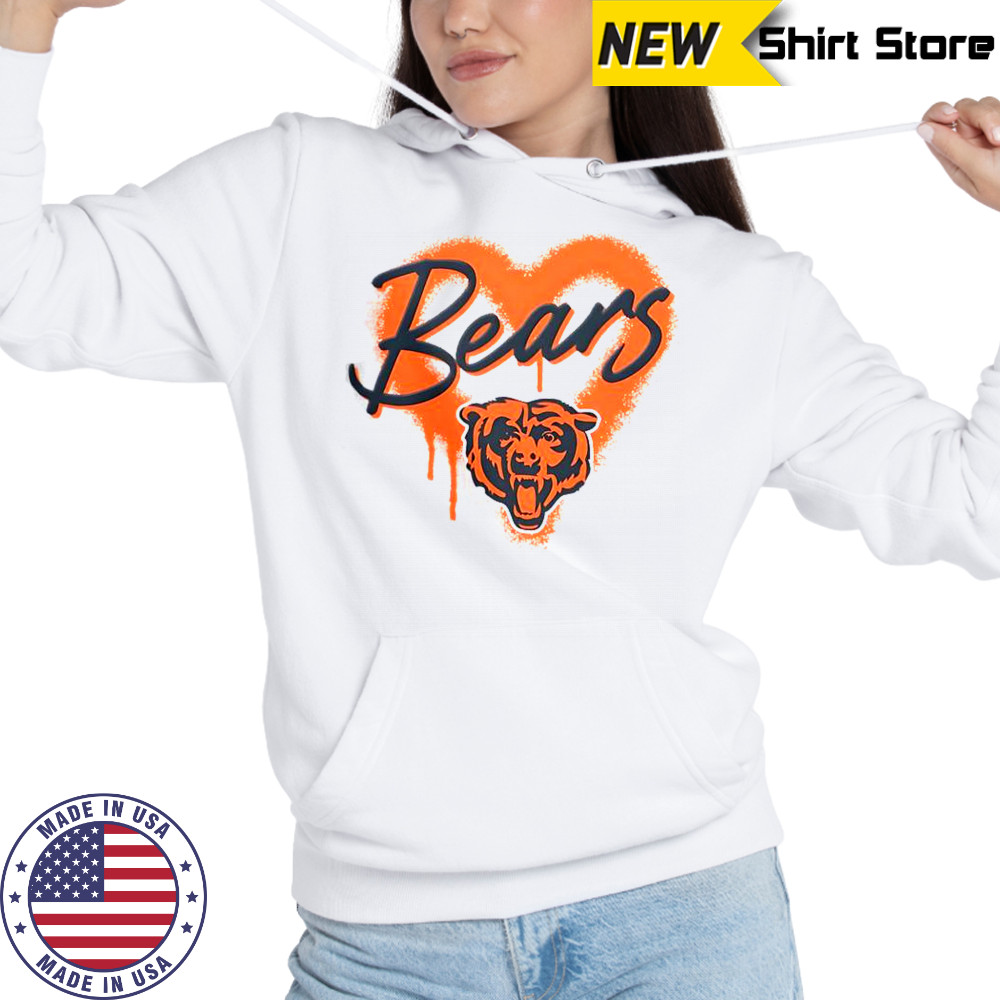 Chicago Bears Football Spray Heart T-Shirt Hoodie