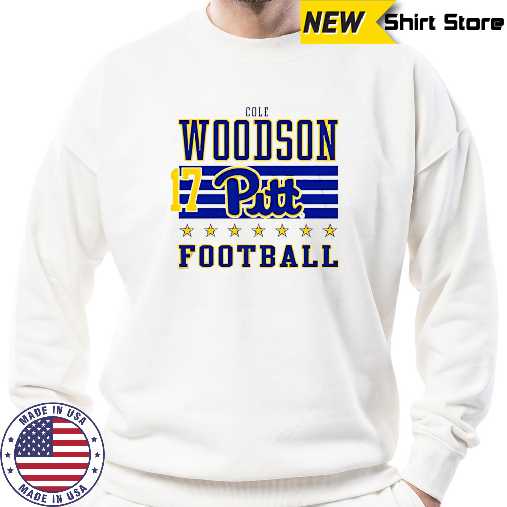 Cole Woodson Rally Men’s Ash Pitt Panthers NIL Striped Player shirt Sweatshirt