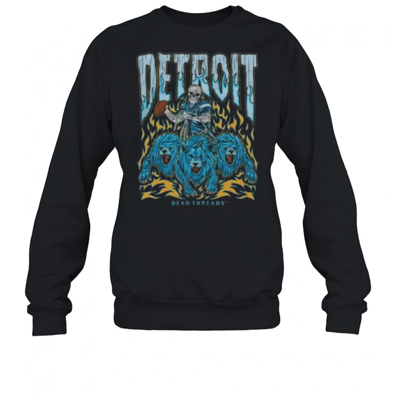 Dead Threads Detroit Skull & Lions T Shirt Sweatshirt