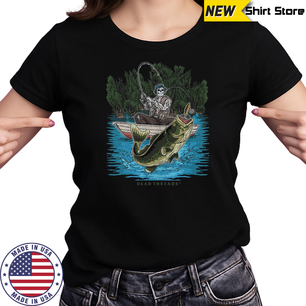 Dead Threads Skeleton Bass Fishing Graphic T Shirt Women's T-shirt