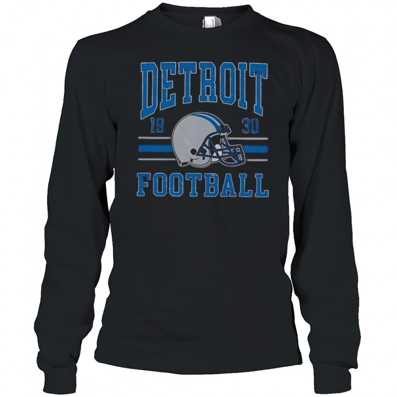 Detroit Football 1930 Helmet Vintage T-Shirt Long Sleeved