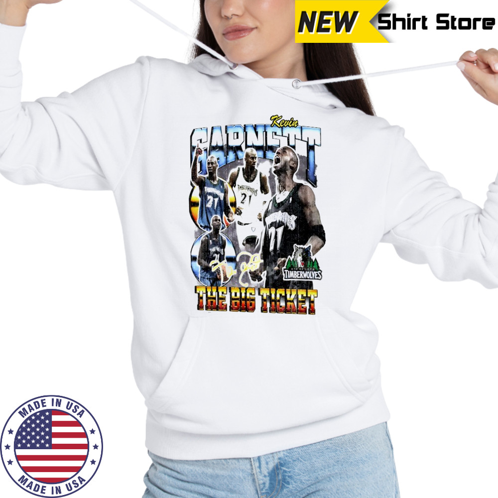 Kevin Garnett Minnesota Timberwolves Hardwood Classics commemorative player collage shirt Hoodie