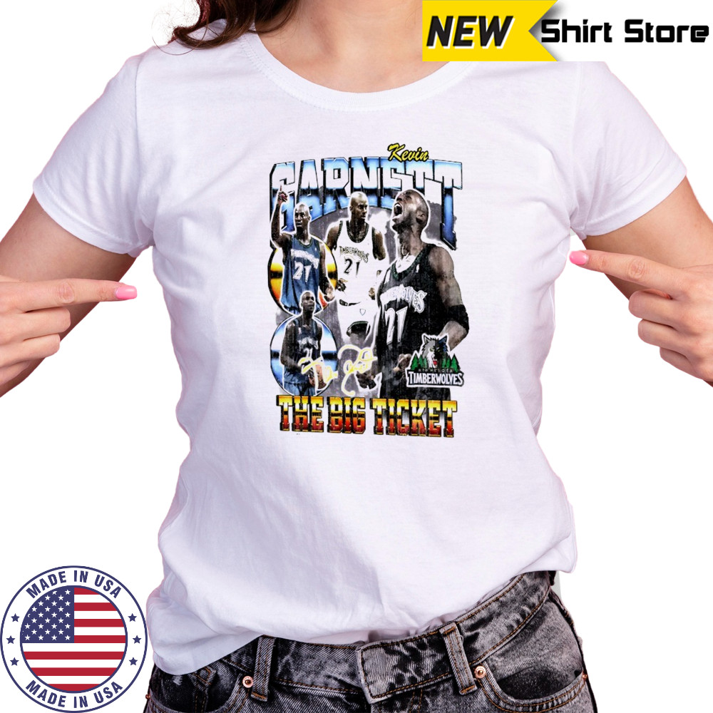 Kevin Garnett Minnesota Timberwolves Hardwood Classics commemorative player collage shirt Women's T-shirt