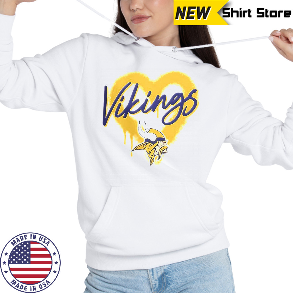Minnesota Vikings Football Spray Heart T-Shirt Hoodie