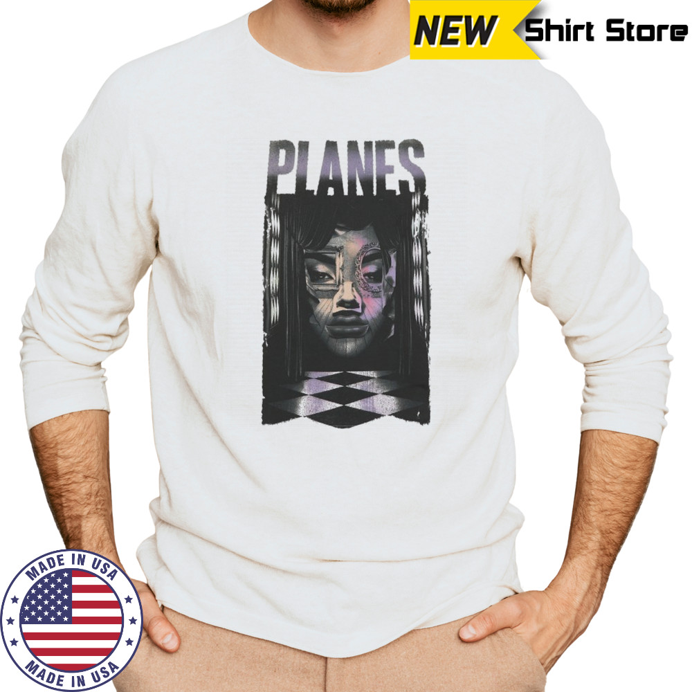 Paper Plane Surrealist Face T-shirt Long Sleeved