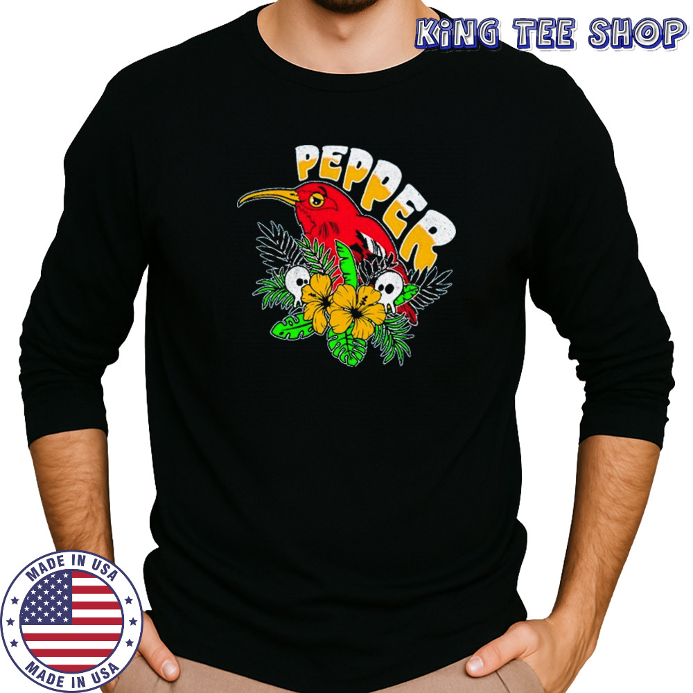 Pepper Iʻiwi Bird Sapphire T-shirt Long Sleeved