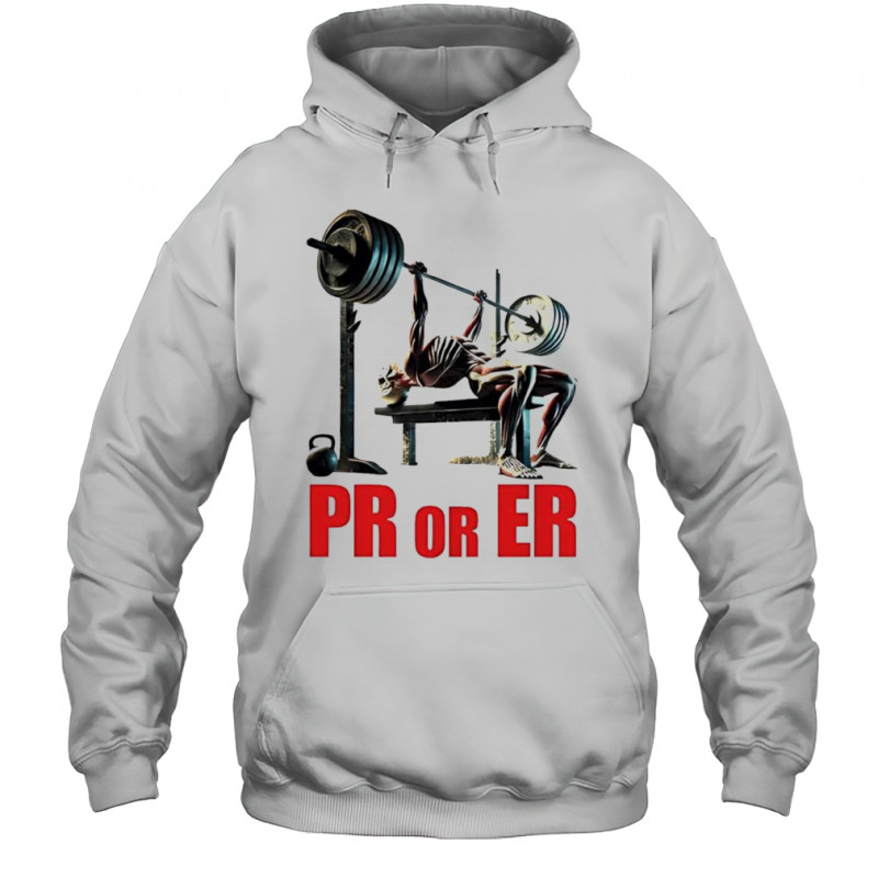 PR or ER skeleton weightlifting gym shirt Hoodie