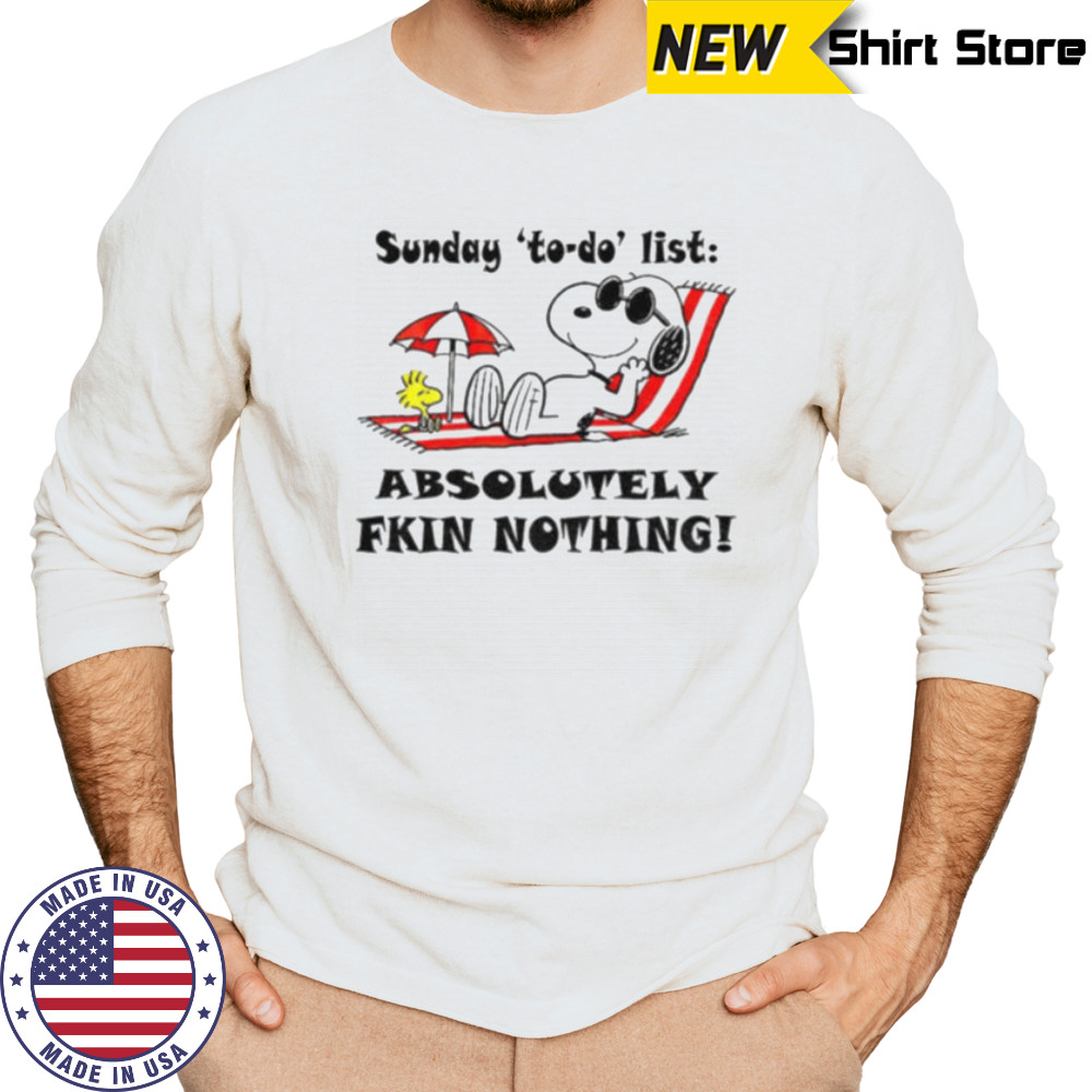 Snoopy and Woodstock sunday to do list absolutely fkin nothing summer shirt Long Sleeved