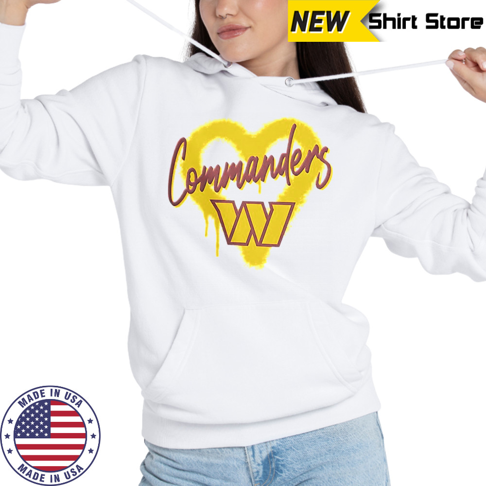 Washington Commanders Football Spray Heart T-Shirt Hoodie