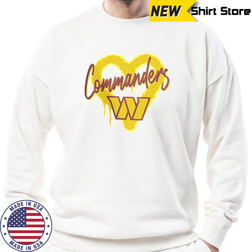 Washington Commanders Football Spray Heart T-Shirt Sweatshirt