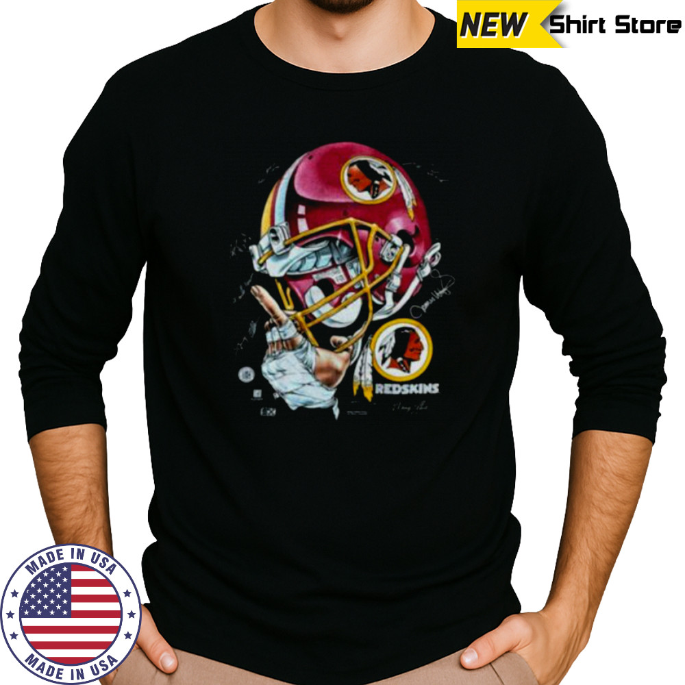 1996 Washington Redskins Vintage Black Realistic Helmet NFL Shirt Long Sleeved