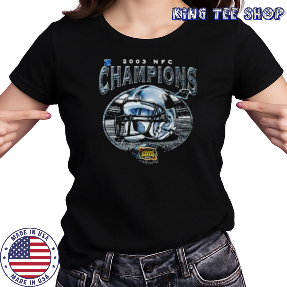 2003 Carolina Panthers NFC Champions Super Bowl XXXVIII Vintage NFL Helmet Shirt Women's T-shirt
