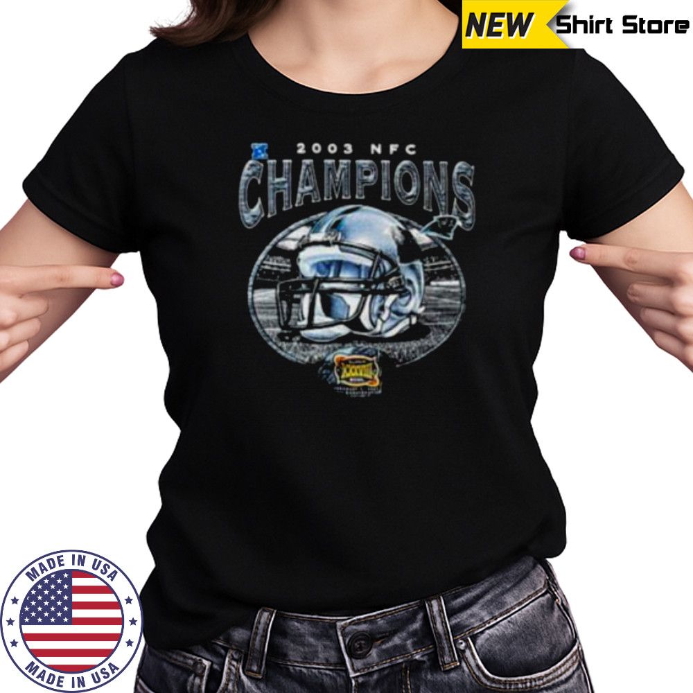 2003 Carolina Panthers NFC Champions Super Bowl XXXVIII Vintage NFL Helmet Shirt Women's T-shirt
