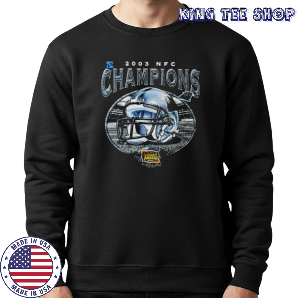 2003 Carolina Panthers NFC Champions Super Bowl XXXVIII Vintage NFL Helmet Shirt Sweatshirt