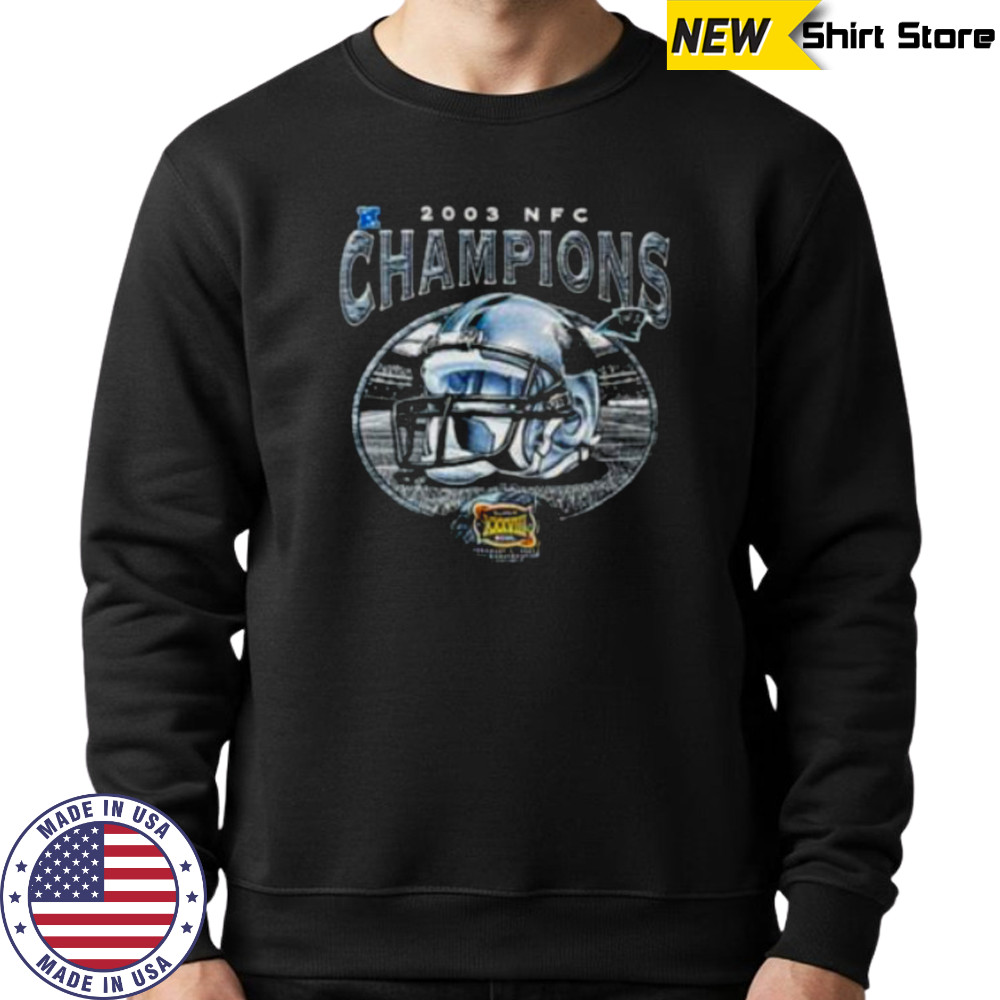 2003 Carolina Panthers NFC Champions Super Bowl XXXVIII Vintage NFL Helmet Shirt Sweatshirt