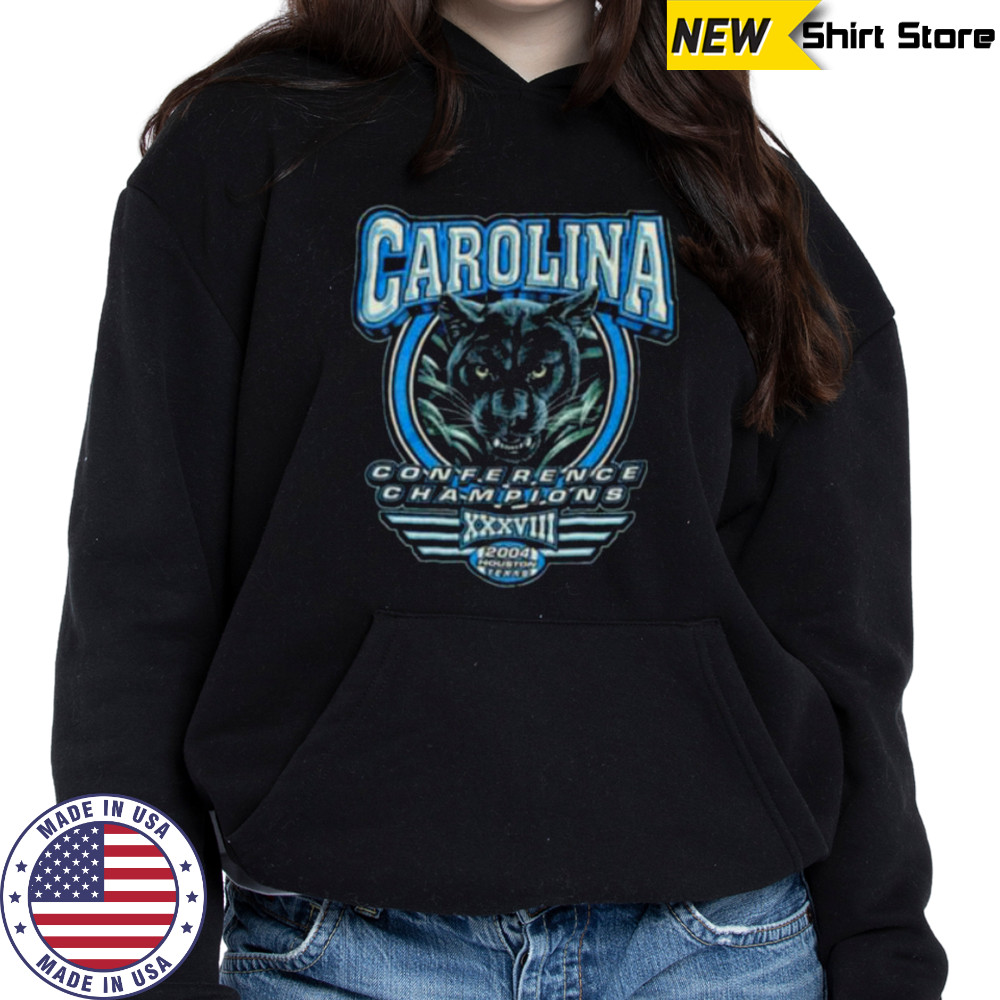 2004 Carolina Panthers Vintage NFC Conference Champions Realistic Cat Face NFL Shirt Hoodie