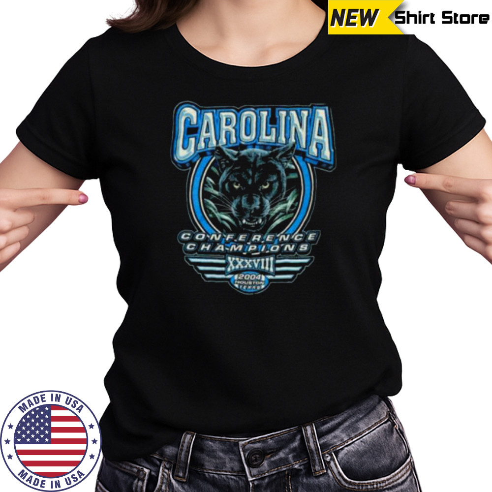 2004 Carolina Panthers Vintage NFC Conference Champions Realistic Cat Face NFL Shirt Women's T-shirt