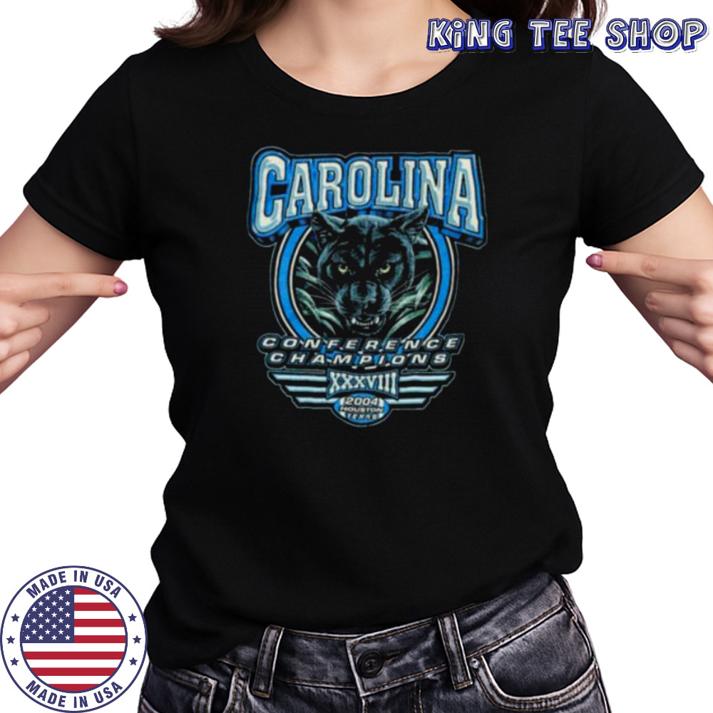 2004 Carolina Panthers Vintage NFC Conference Champions Realistic Cat Face NFL Shirt Women's T-shirt
