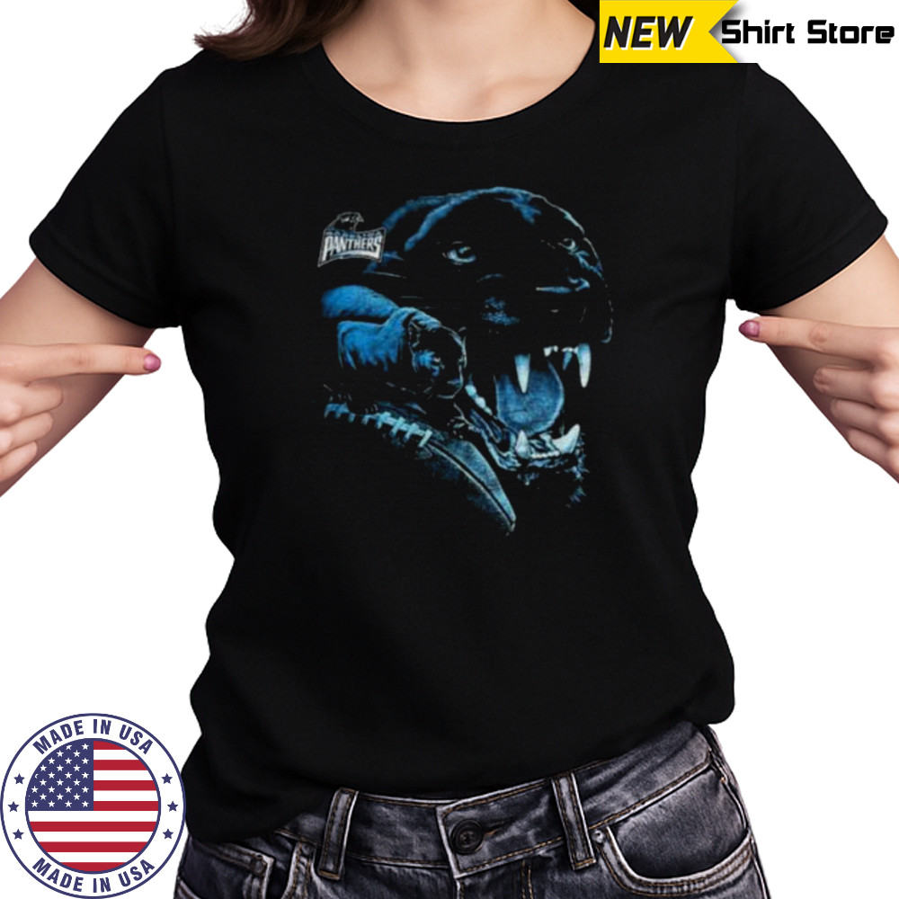 90’s Carolina Panthers Realistic Panther Head NFL Vintage Logo Shirt Women's T-shirt