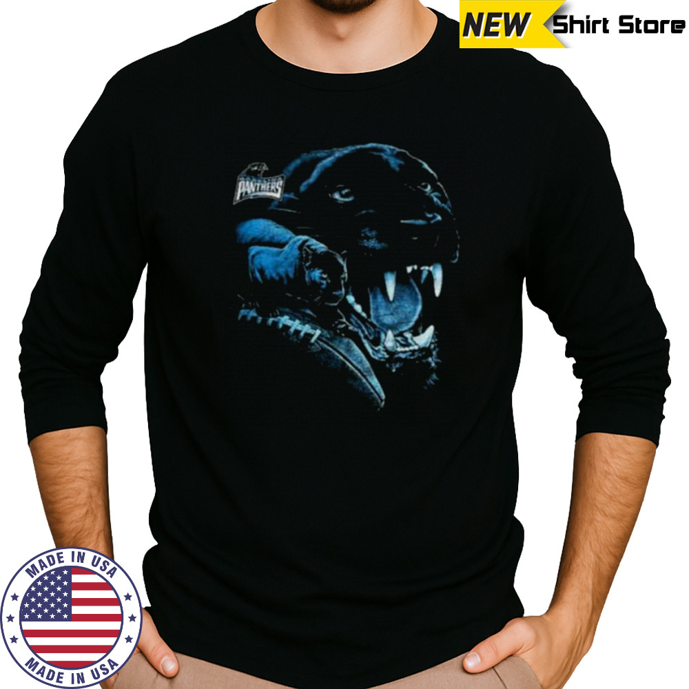 90’s Carolina Panthers Realistic Panther Head NFL Vintage Logo Shirt Long Sleeved
