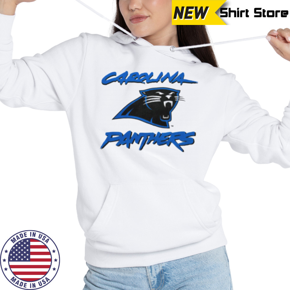 90’s Carolina Panthers Vintage White Cat Scratch Font NFL Plain Logo Shirt Hoodie