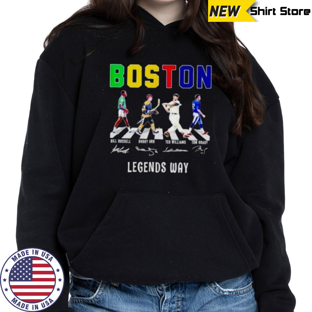 Boston sport legends way abbey road signature shirt Hoodie