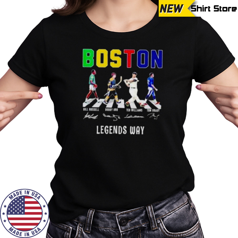 Boston sport legends way abbey road signature shirt Women's T-shirt
