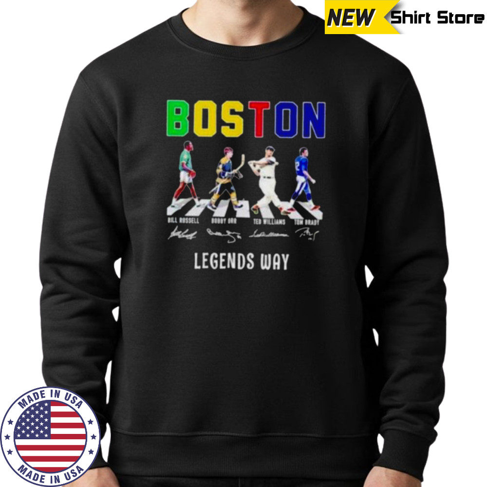 Boston sport legends way abbey road signature shirt Sweatshirt