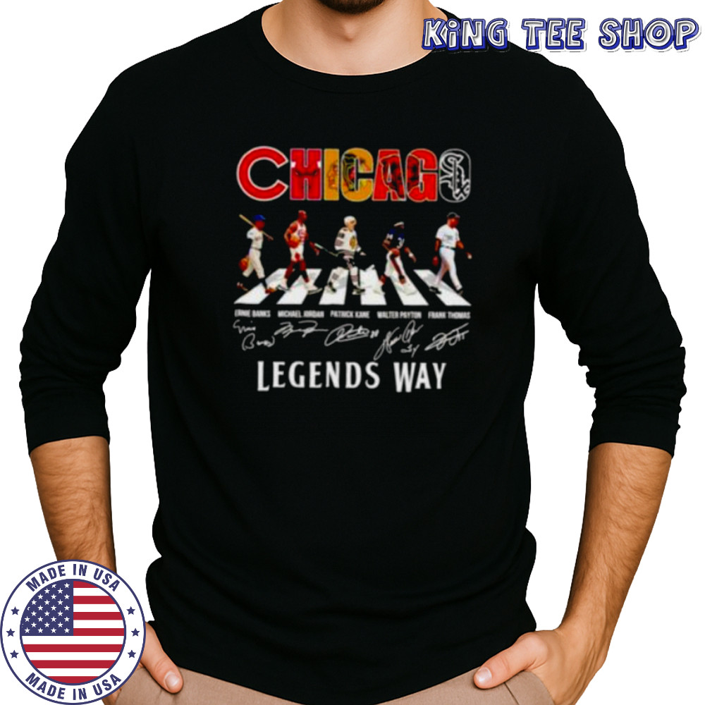 Chicago sports teams players legends way Abbey Road shirt Long Sleeved