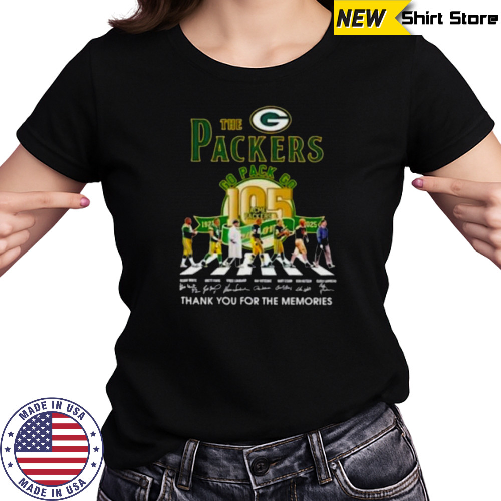 Green Bay Packers 105 Years Legends Abbey Road Thank You For The Memories shirt Women's T-shirt
