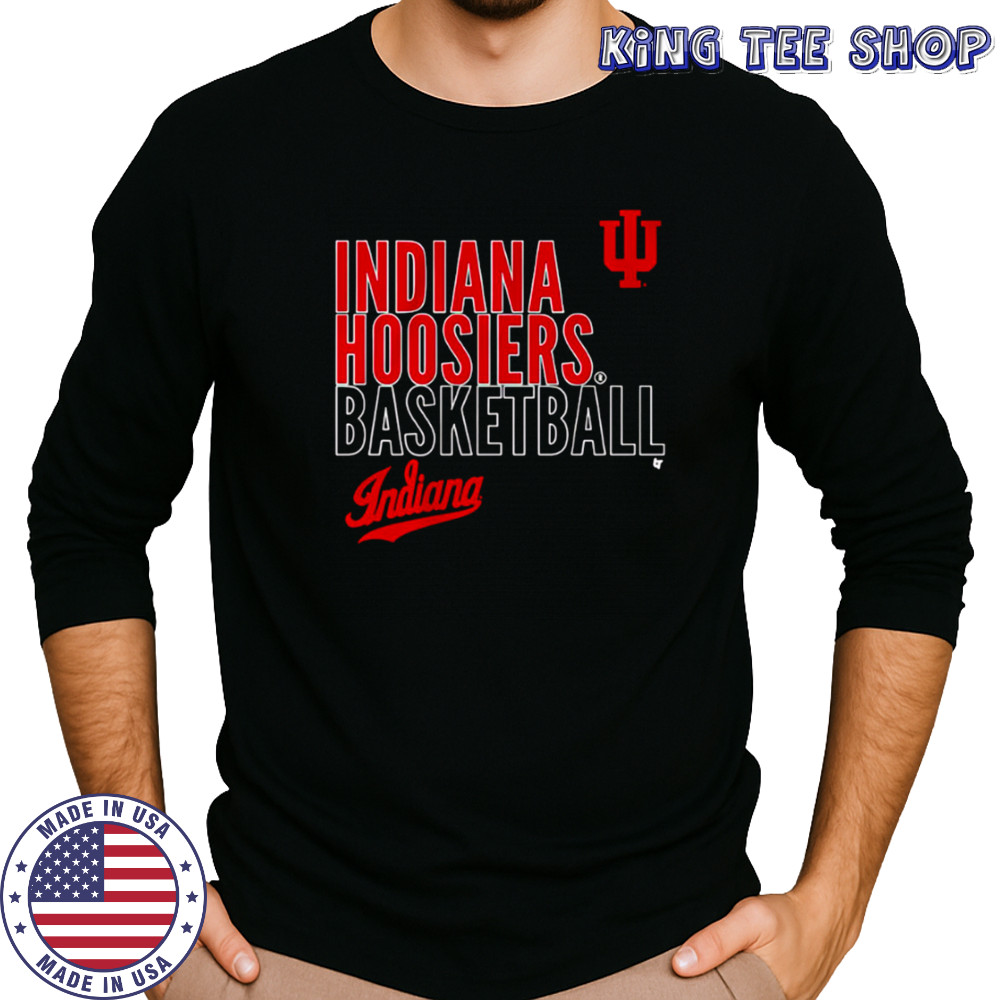 Indiana Hoosiers Basketball Text Logo Overlay shirt Long Sleeved