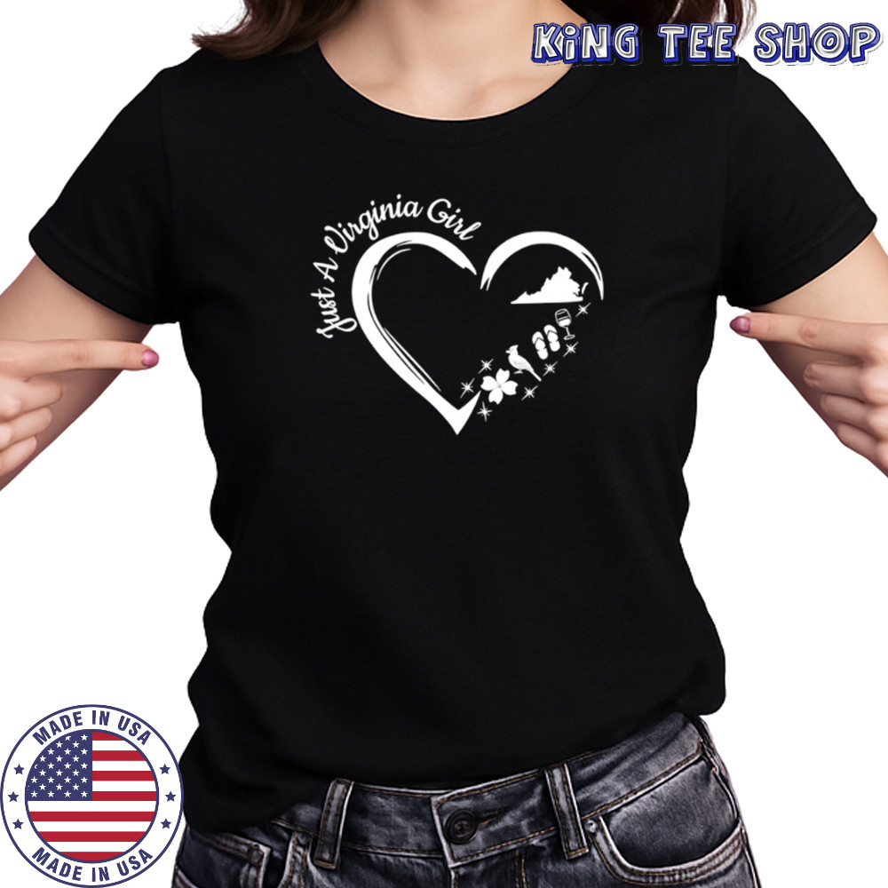 Just A Virginia Girl Heart shirt Women's T-shirt