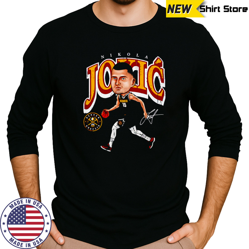 Nikola Jokic Denver Nuggets Cartoon signature shirt Long Sleeved