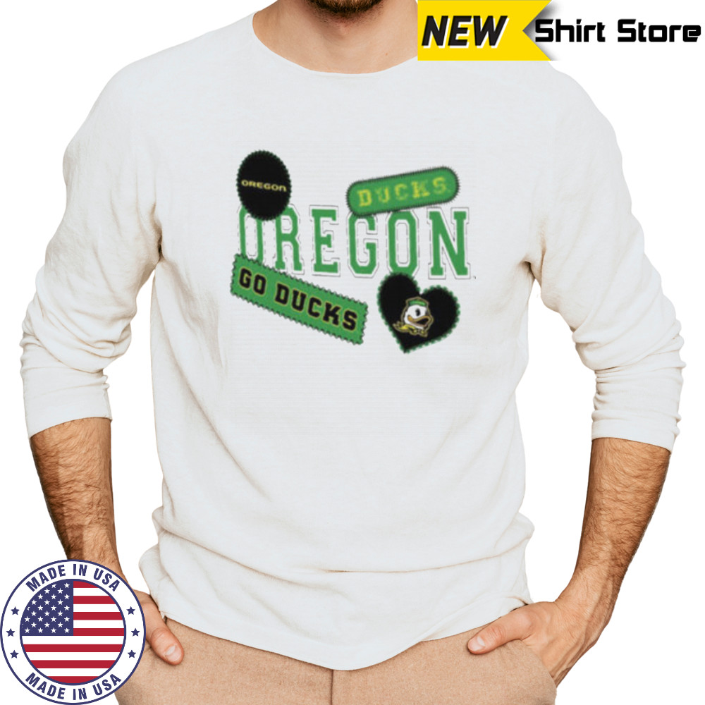 Oregon Ducks Go Ducks heart shirt Long Sleeved
